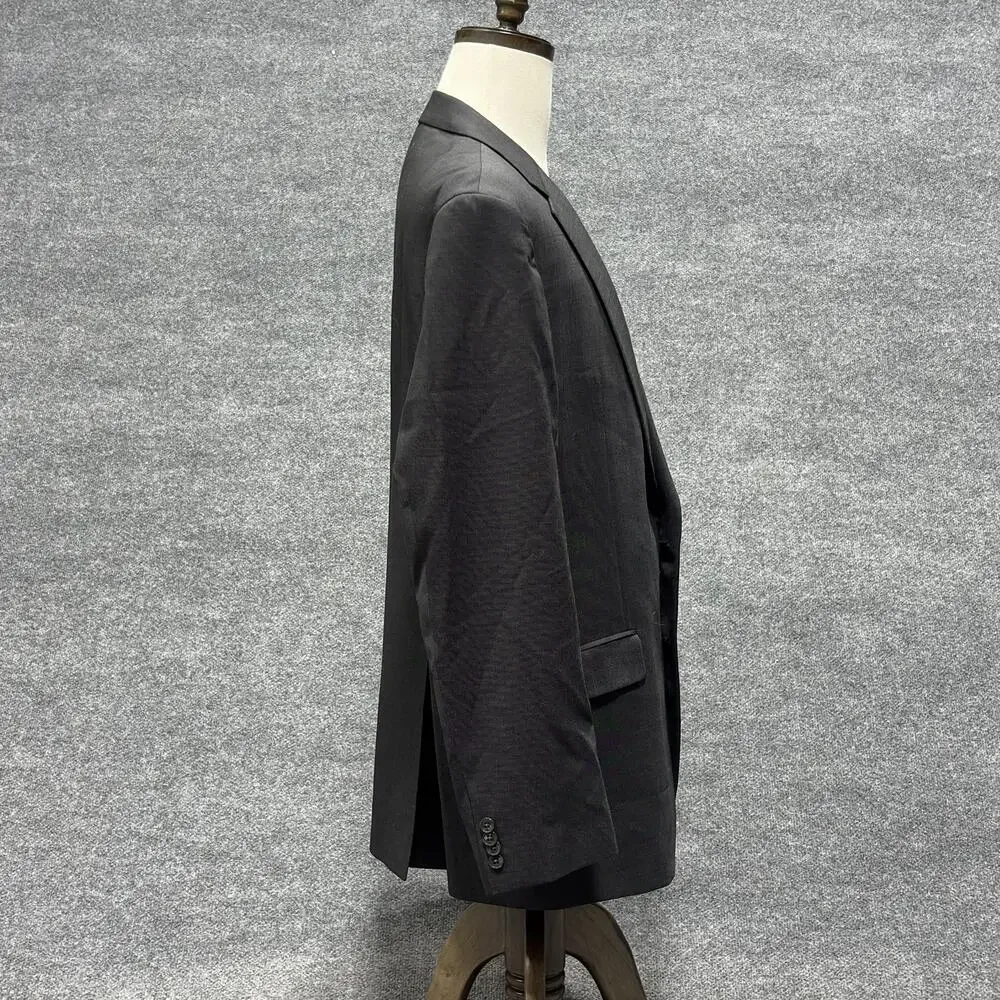 Joseph Abboud Blazer Mens 46L Black Wool Slim Fit Super 100s Jacket